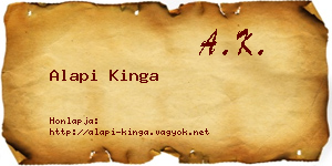 Alapi Kinga névjegykártya